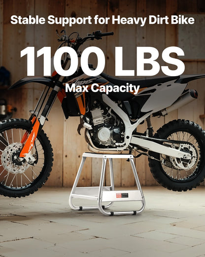 Dirt Bike Stand, 1100 lbs Load Capacity Dirtbike Pit Stand, Universal Non-Slip Off-Road Steel Heavy Duty Dirtbike Maintenance Lift, Moto Box Stand for Motorcycle & Powersports Maintainence