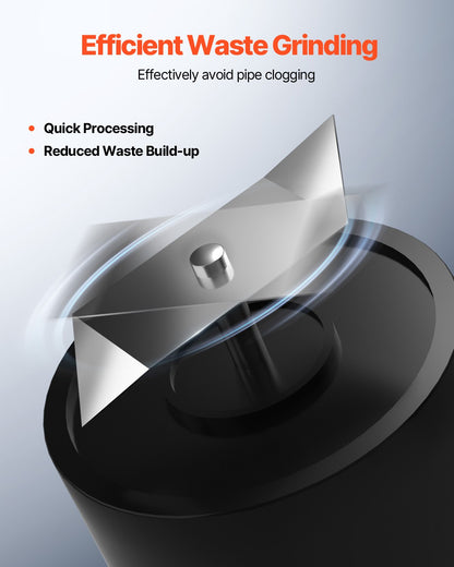 Macerator Pump, 500W, 6600 L/h Flow, 26.2 ft/8 m Head, Macerator Sewerage Sump Pump with 3 Water Inlets for Toilet, Basement, Kitchen, Sink, Shower, Bathtub Waste Water Disposal Upflush Machine