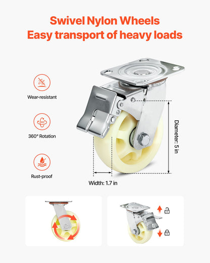 Watercraft PWC Dolly, 1800 lbs Load Capacity, Jet Ski Stand PWC Cart for Moving Watercraft, Fixed Bunk with 4 Casters & 2 Brakes, Heavy-Duty Jet Ski Cart for Kayaks, Hovercrafts, Speedboats