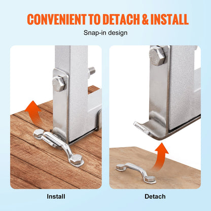 Dock Ladder, Removable 4 Steps, 500 lbs Load Capacity, Aluminum Alloy Pontoon Boat Ladder with 3.1'' Wide Step & Anti-Slip Design Pedal, Easy to Install for Ship/Lake/Pool/Marine Boarding