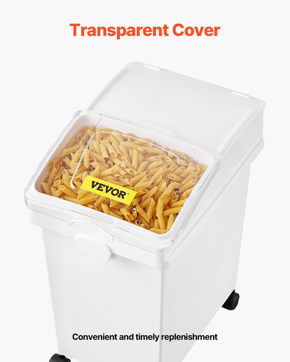 Ingredient Bin, 20.8 L Capacity Ingredient Storage Bin, PP Material Flour Bins On Wheels, White Shelf Ingredient Bin with Scoop and Sliding Lid, Commercial Storage Bins, 3 Pcs/Set