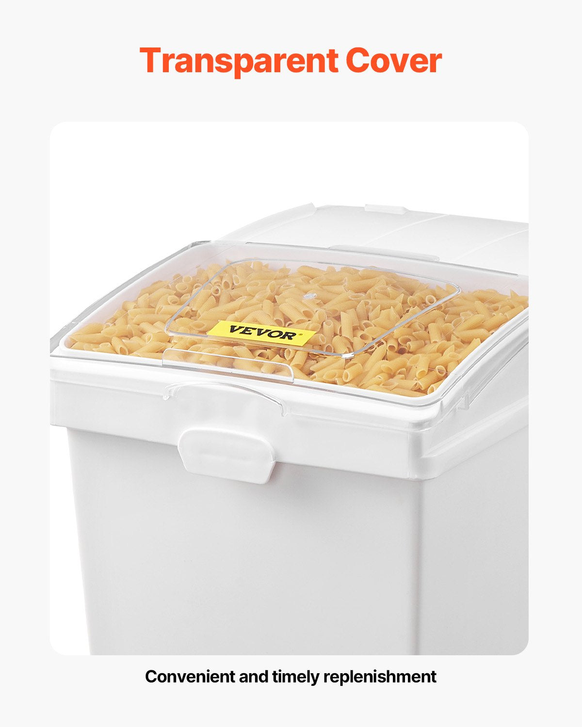 Ingredient Bin, 33.3 L Capacity Ingredient Storage Bin, PP Material Flour Bins On Wheels, White Shelf Ingredient Bin with Scoop and Sliding Lid, Commercial Storage Bins, 3 Pcs/Set