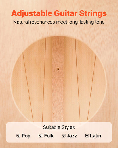 Cajon Box Drum, with Internal Guitar Strings, Lightweight Wooden Percussion Box, Portable Birch Wood Drum Musical Instrument with Travel Bag, for Beginners and Professionals, 305 x 305 x 430 mm