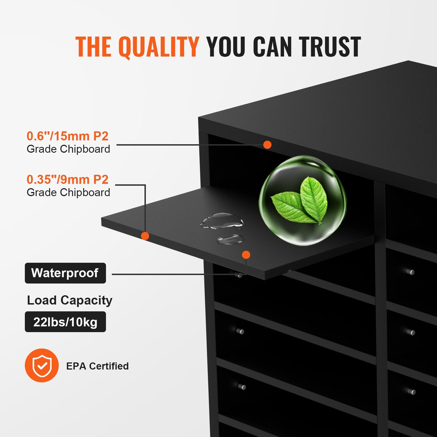 Wood Literature Organizer, 12 Compartments, File Sorter with Removable Shelves, Mailboxes Slot for Office Home Classroom Mailrooms Organization, EPA Certified, Black