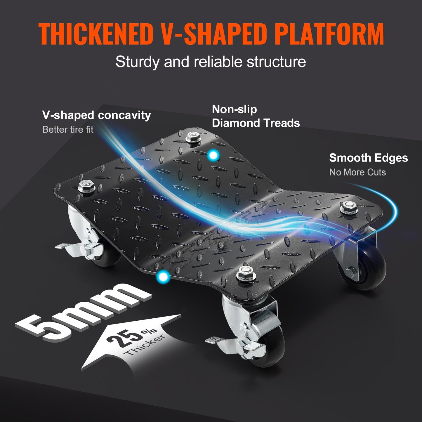 Car Dolly Wheel Tire Dolly 2 PCS Heavy Duty Skate Auto Repair Dolly 1360.8 kg