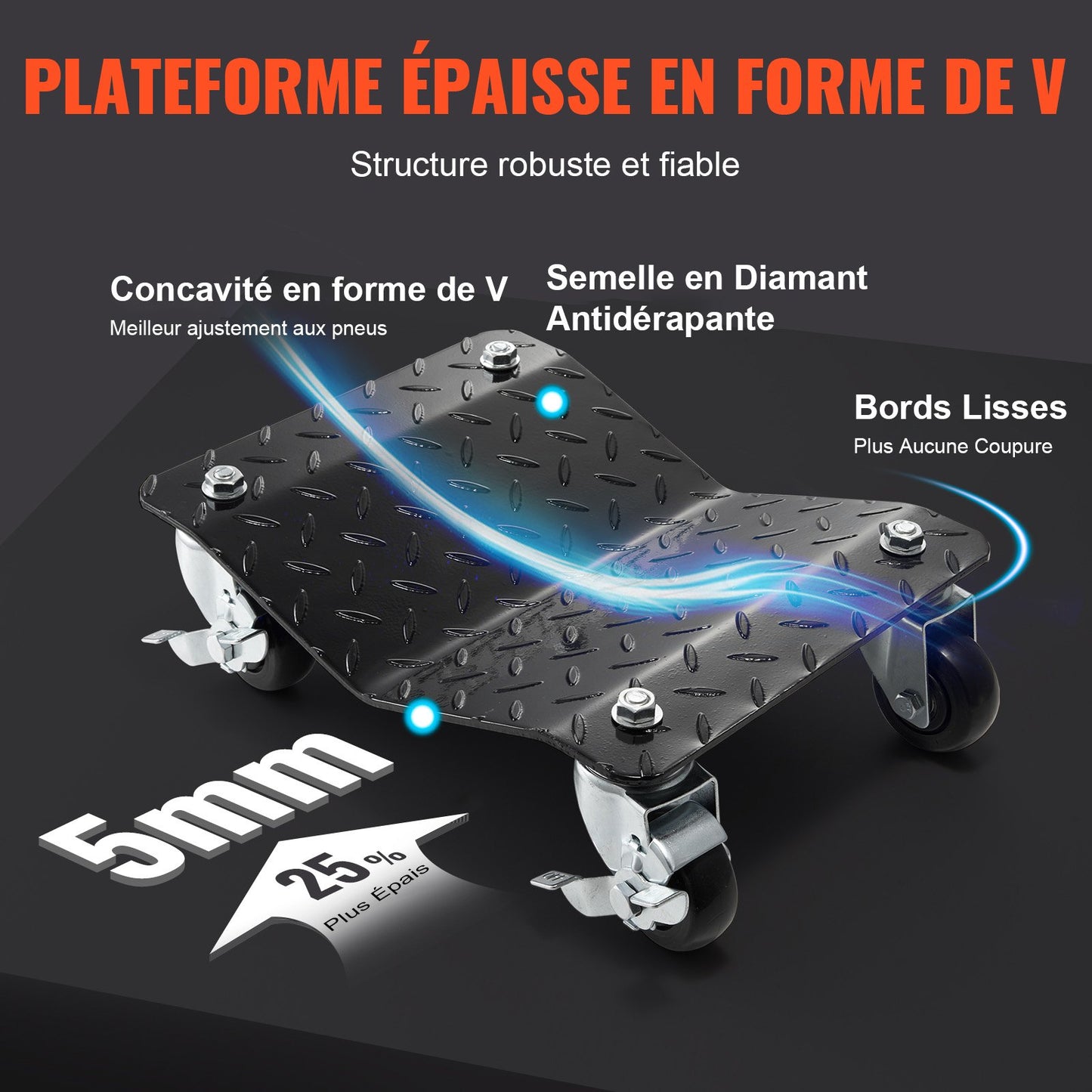 Car Dolly Wheel Tire Dolly 4 PCS Heavy Duty Skate Auto Repair Dolly 2721.6 kg