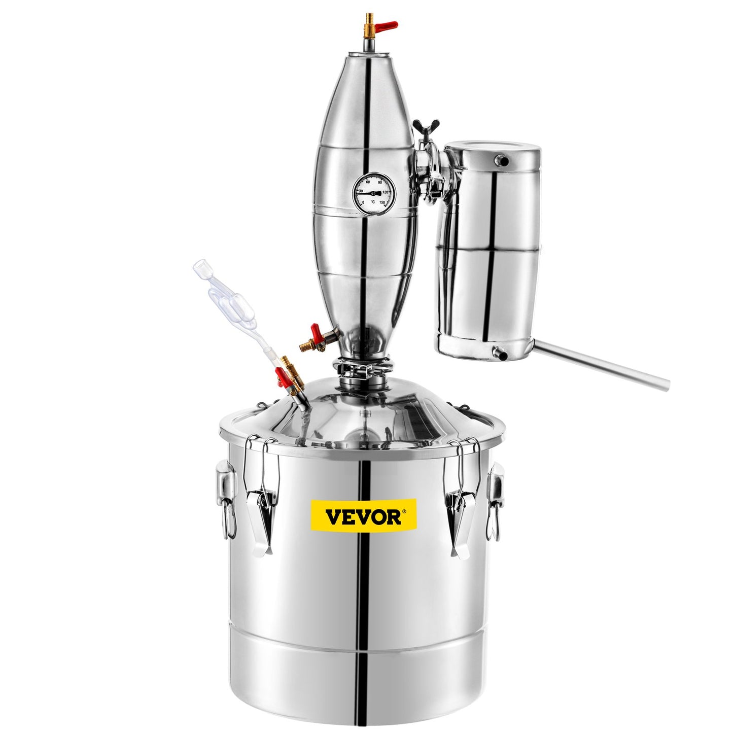 Wine Boiler Stainless Steel Water Alcohol Distiller 13.2 Gallon Alcohol Still 50L Whiskey Distillery Kit Home Moonshine Still with Thermometer and fermentation tank for Alcohol Distilling