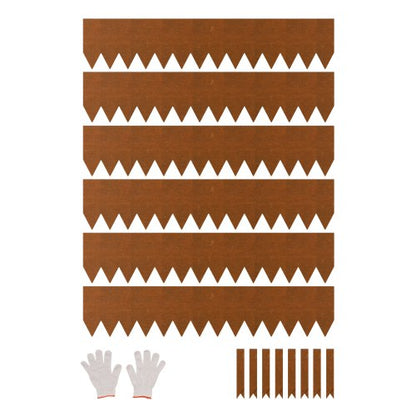 Stålkantlist, 6-pack 40 x 8 tum väderbeständig och rostfri metallkantlist, böjbar trädgårdskant, gräsmatta för rabatt, gångvägsavdelare