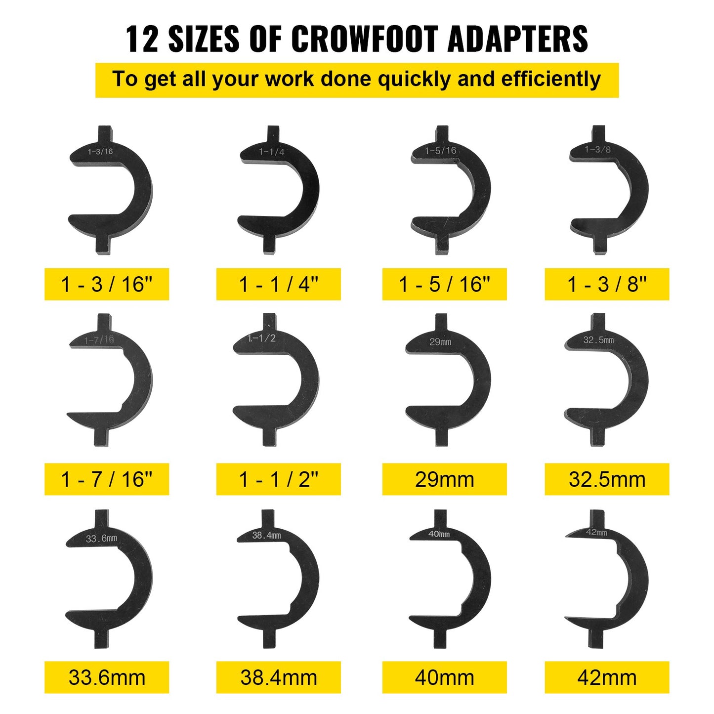 Inner Tie Rod Tool Kit, 12 Pcs Tie Rod Removal Tool, 12 Pcs Crowfoot Adapters Master Inner Tie Rod Tool Set, 1/2 Inch Drive Tube Tie Rods Tool, Heavy-Duty Steel Inner Tie Rod Removal Tool For Ve