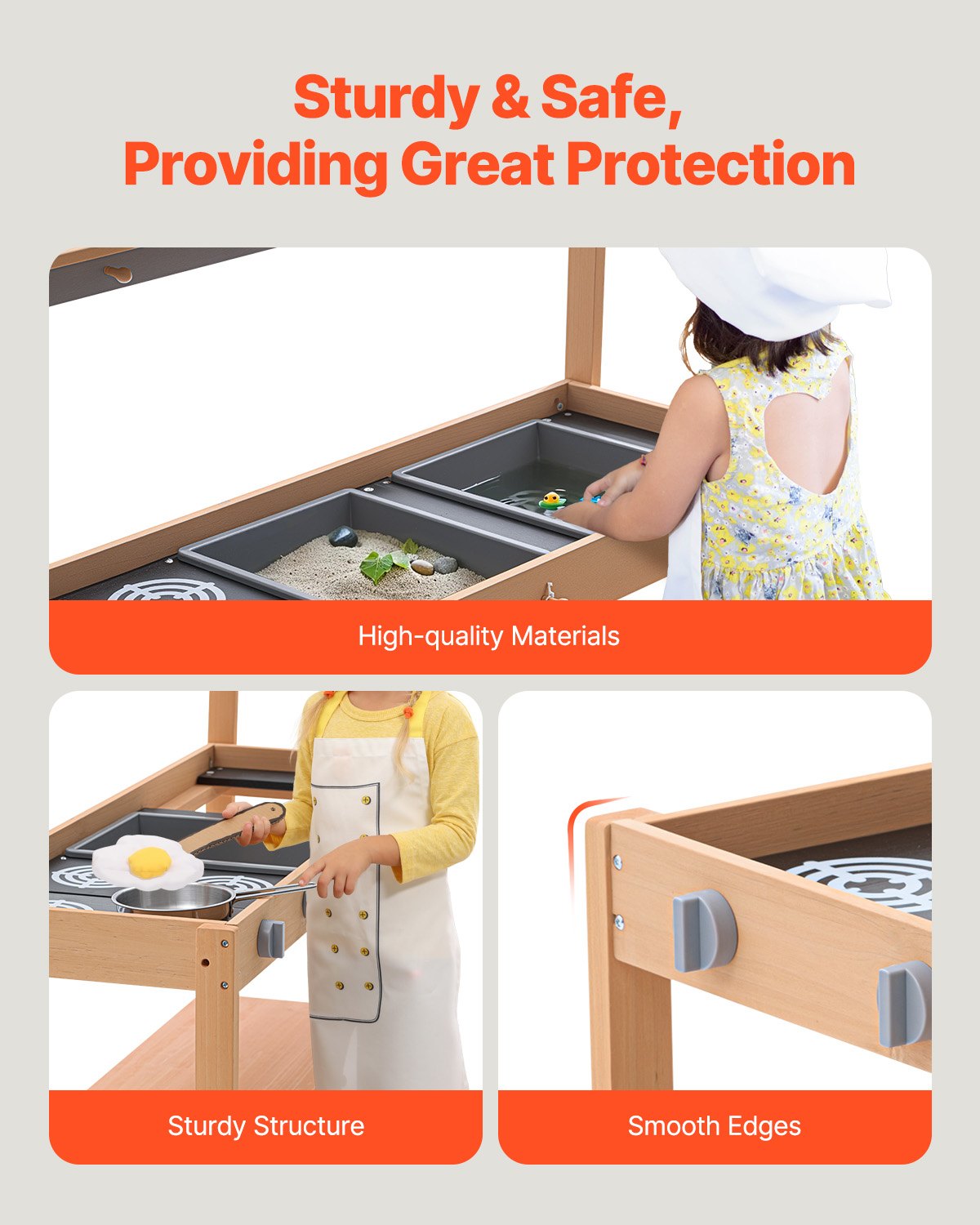 Mud Kitchen for Kids, Wooden Toy Play Kitchen Set with Accessories, Outdoor Grocery Store Playset, Pretend Play Outdoor Kitchen for Boys and Girls, Toddler Play Kitchen with Stoves and Sink