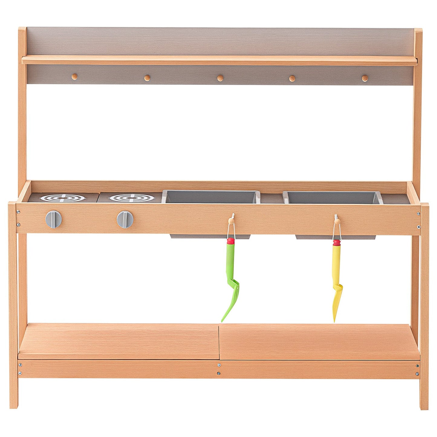 Mud Kitchen for Kids, Wooden Toy Play Kitchen Set with Accessories, Outdoor Grocery Store Playset, Pretend Play Outdoor Kitchen for Boys and Girls, Toddler Play Kitchen with Stoves and Sink