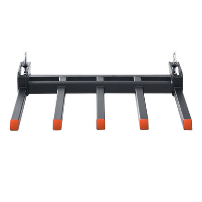 Clamp on Debris Forks to 48" Bucket, 2600 lbs Capacity Heavy Duty Clamp on Pallet Forks Bucket Attachments, Fit for Loader Bucket Skidsteer Tractor to Clean up Fallen Limbs Debris or Yard Wwaste