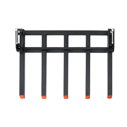 Clamp on Debris Forks to 48" Bucket, 2600 lbs Capacity Heavy Duty Clamp on Pallet Forks Bucket Attachments, Fit for Loader Bucket Skidsteer Tractor to Clean up Fallen Limbs Debris or Yard Wwaste