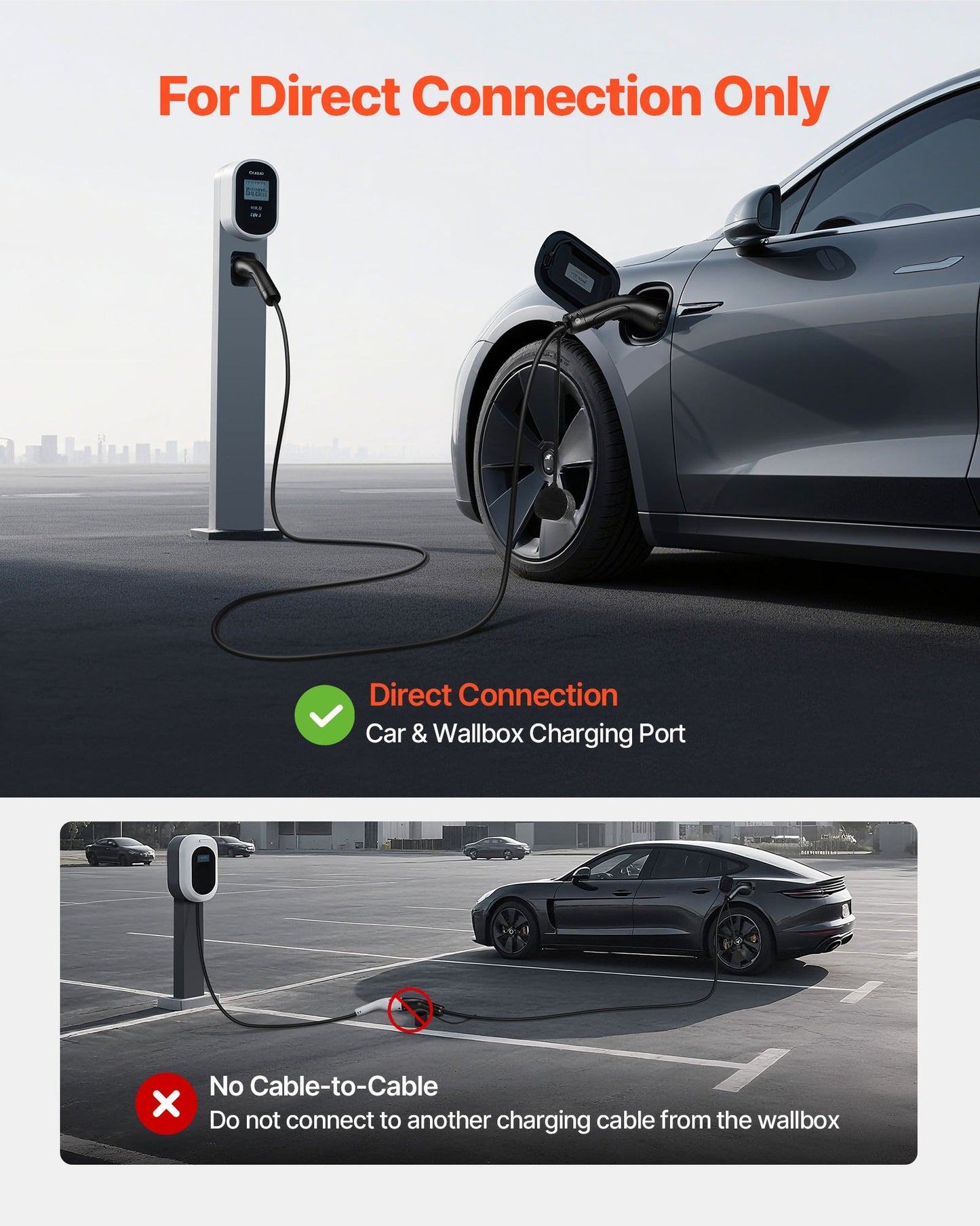 EV Charger Extension Cable, 16Amp 10 m Max 11 kW Extension Cord Compatible with All Type 2 Electric Vehicle Chargers, 3-Phase AC 480V 50Hz IP65 Heavy Duty Car Charging Cable with Carrying Bag