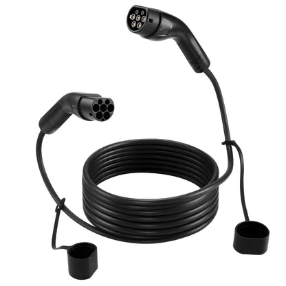 EV Charger Extension Cable, 16Amp 10 m Max 11 kW Extension Cord Compatible with All Type 2 Electric Vehicle Chargers, 3-Phase AC 480V 50Hz IP65 Heavy Duty Car Charging Cable with Carrying Bag