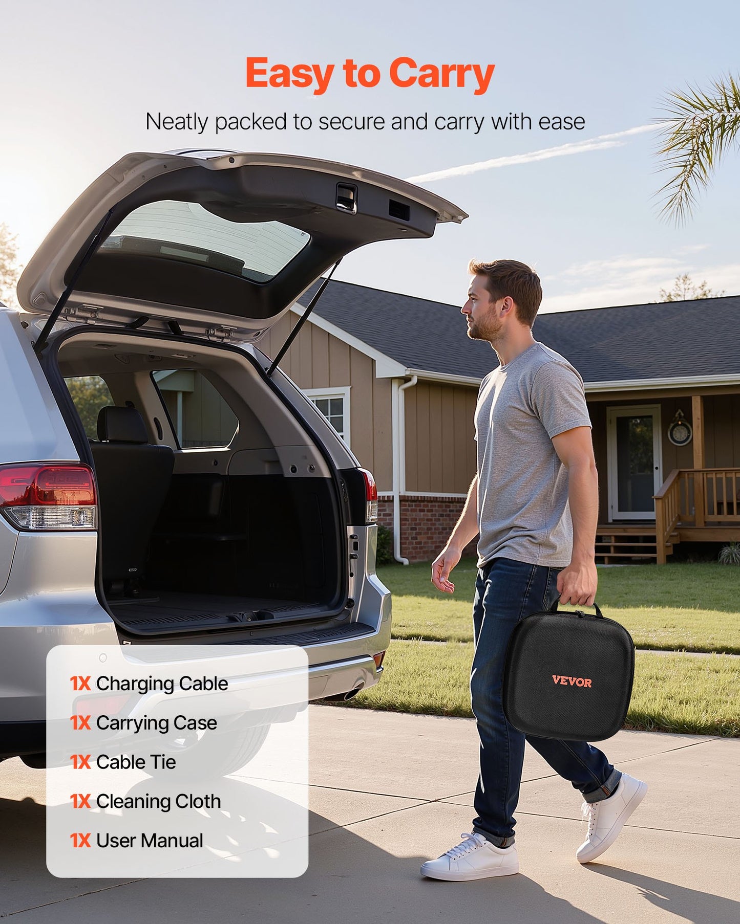 EV Charger Extension Cable, 16Amp 7 m Max 11 kW Extension Cord Compatible with All Type 2 Electric Vehicle Chargers, 3-Phase AC 480V 50Hz IP65 Heavy Duty Car Charging Cable with Carrying Bag