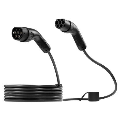 EV Charger Extension Cable, 16Amp 7 m Max 11 kW Extension Cord Compatible with All Type 2 Electric Vehicle Chargers, 3-Phase AC 480V 50Hz IP65 Heavy Duty Car Charging Cable with Carrying Bag