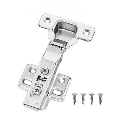 Cabinet Hinges, 60 Packs Full Overlay Kitchen Cabinet Door Hinges, 100 Degree Opening Angel Soft Close Concealed Cupboard Hinges for Frameless Cabinet Type, with Mounting Screws