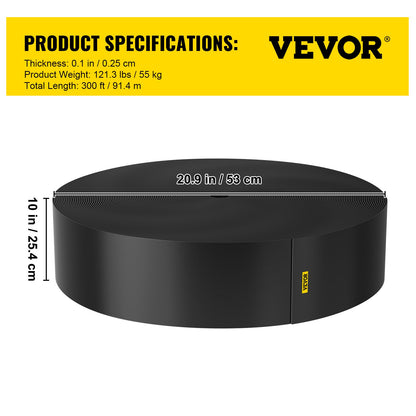 Kantlist, 25 cm djup, 91 m total längd, återvunnen HDPE-spiralformad terrassbräda, flexibel böjbar kantlist för landskapsarkitektur, gräsmatta, trädgård, uteplats, mot invaderande ogräs, svart