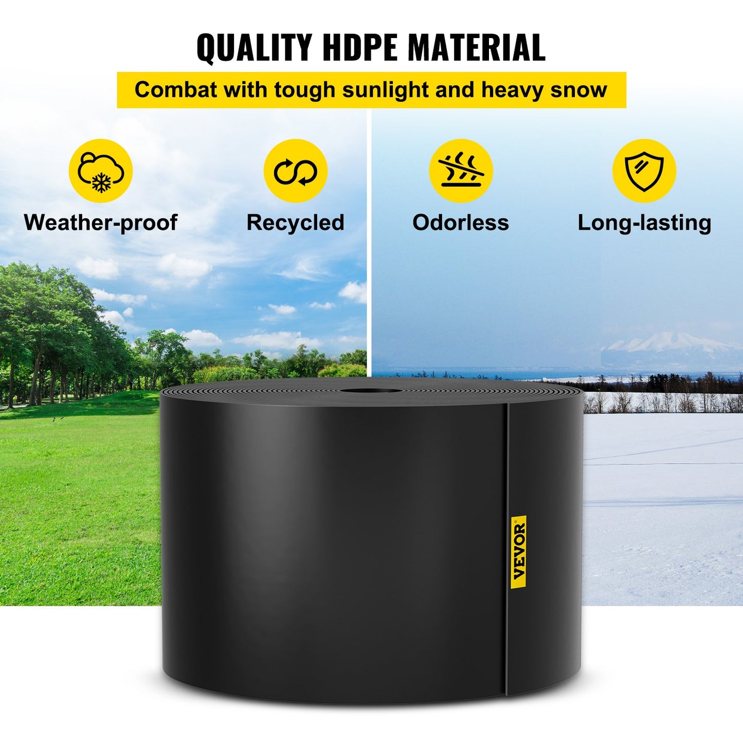 Kantlist, 25 cm djup, 12,5 m total längd, återvunnen HDPE-spiralformad terrassbräda, flexibel böjbar kantlist för landskapsarkitektur, gräsmatta, trädgård, uteplats, mot invaderande ogräs, svart