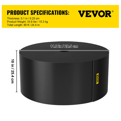 Kantlist, 25 cm djup, 24 m total längd, återvunnen HDPE-spiralformad terrassbräda, flexibel böjbar kantlist för landskapsarkitektur, gräsmatta, trädgård, uteplats, mot invaderande ogräs, svart