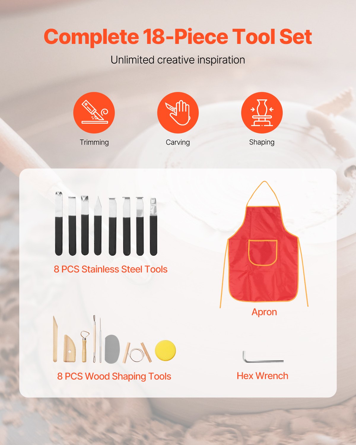 Drejskiva, 35 cm maskin för formning av keramikhjul, justerbar fotpedal med 60-300 varv/min, justerbart lyftben, avtagbart fat, komplett verktygssats för konsthantverk, gör-det-själv, blå