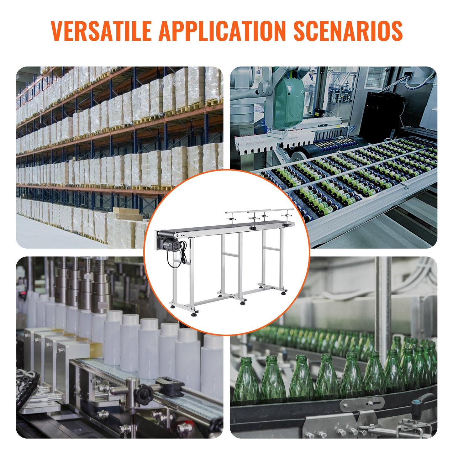 Belt Conveyor, 71 x 7.8 inch Conveyor Table, Heavy Duty Stainless Steel Motorized Belt Conveyor for Inkjet Coding Applications Powered PVC Belt Anti-Static Adjustable Speed (Double Guardrail)