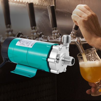 Magnetic Beer Pump with Food MP-15RP Grade Well Pump Stainless Steel Head Magnetic Drive Brewing Beer Pump with High Temp Magnetic Brewing Beer Pump
