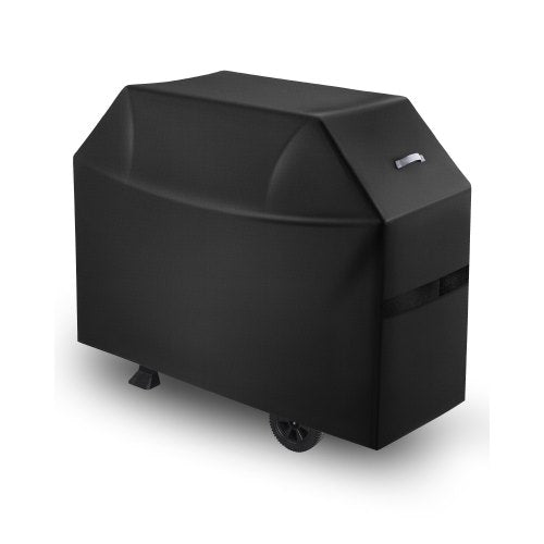 Grill Cover, 60 inch BBQ Covers for Outdoor Grills, Waterproof, Fade Resistant, Weather Resistant Heavy Duty 600D Polyester, Easy On/Off, with Hook-and-Loop Straps, Black