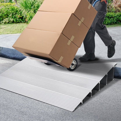 Door Threshold Ramp, 5" Rise, 800 lbs Load Capacity, Door Ramp for Wheelchairs, Aluminum Threshold Ramp for Doorways, Adjustable Modular Threshold Ramp for Wheelchairs, Scooters, Power Chairs