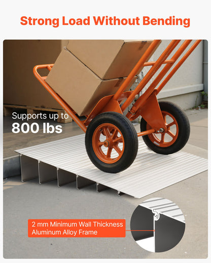 Door Threshold Ramp 138 mm Rise Threshold Ramp for Wheelchair Rated 363 kg