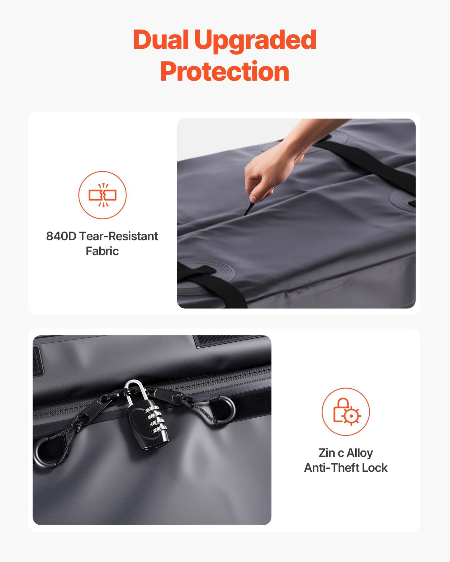 Hitch Cargo Carrier Bag, Waterproof 840D PVC, 60.24 x 24.02 x 35.94 in (30 Cubic Feet), Heavy Duty Cargo Bag for Truck Bed Storage with Reinforced Straps, Suitable for Car SUV Vans Hitch Basket