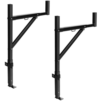 Lastbilsställ, 19-34 tums utdragbart lastbilsstegeställ, 38,6"-43,6" justerbar höjd, stålstegeställ med kapacitet på 250 lbs för lastbil, kraftigt lastbilsflakställ för kajak, surfbräda, virke, stege