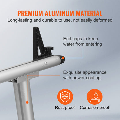 Lastbilsställ, kapacitet 360 kg, 193 cm x 80 cm aluminium stegställ för lastbil med 8 borrfria C-klämmor, kraftigt lastbilsflakställ med två stänger för kajak, surfbräda, virke, stege