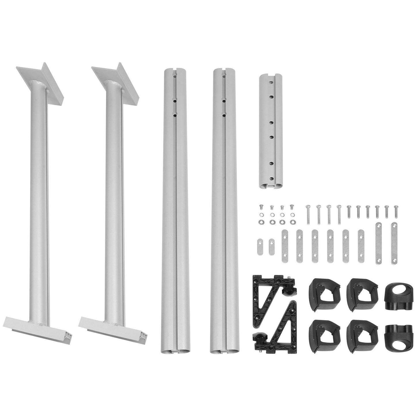 Lastbilsställ, kapacitet 360 kg, 193 cm x 80 cm aluminium stegställ för lastbil med 8 borrfria C-klämmor, kraftigt lastbilsflakställ med två stänger för kajak, surfbräda, virke, stege