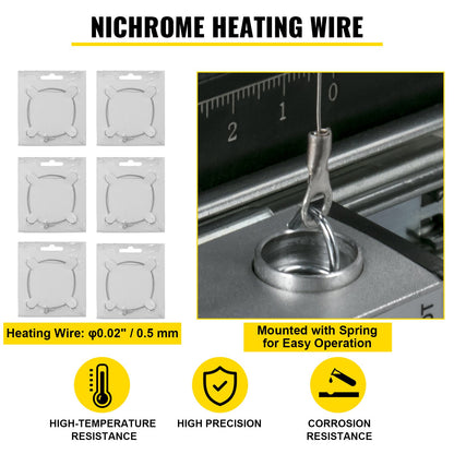 Styrofoam Cutting Machine 42cm Max. Cut Thickness Foam Cutter 127cm Max. Length Hot Wire Foam Cutter 0-90° Styrofoam Cutter Six Heating Wires with Stand Lateral Plate for Cutting Foam Pearl Cott