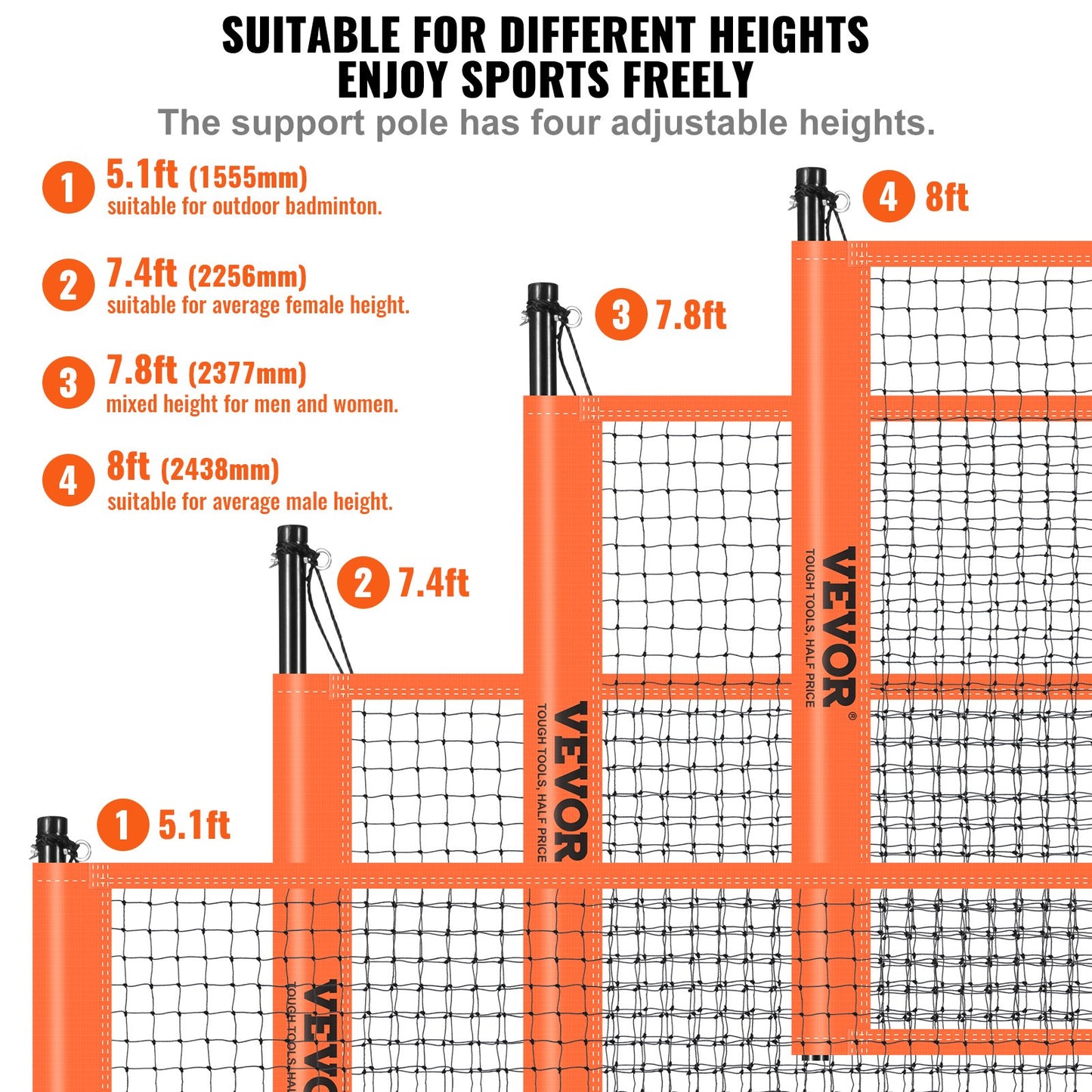 Volleyboll- och badmintonset, bärbart badmintonnät för utomhusbruk, justerbara stålstänger, professionellt kombinationsset med PVC-volleyboll, pump, bärväska, enkel installation för gräsmattan på stranden