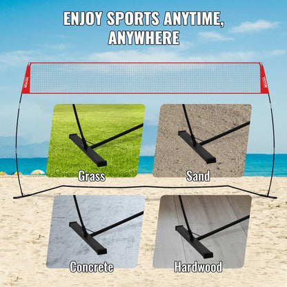 Freestanding Volleyball Training Net for Indoor or Outdoor Use, Adjustable Height Portable Net System with Carrying Bag, Professional Volleyball Practice Trainer for Hitting or Serving Drills