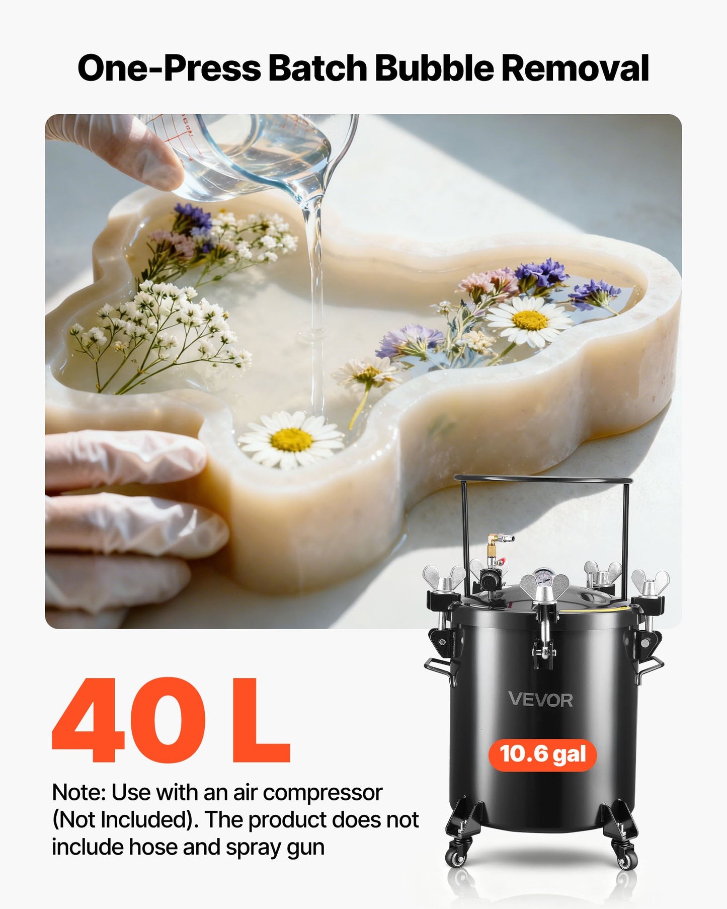 Tryckbehållare för färg, 40 l kraftig tryckbehållare i stål, sprayfärgsbehållare med tre snabbkopplingar för hemmabruk, gör-det-själv, konstskapelser, tankar med stor diameter