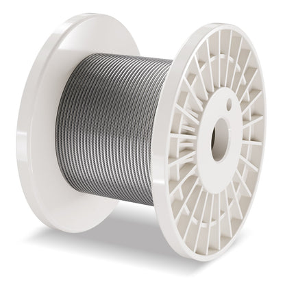 Stålvajersats, 1/8" 100 fot 304 rostfritt stålvajer med 59 tillbehör, 650 lbs brottstyrka, 7x7 ledare, marin flygplanskvalitet, för ledstång, trappstäckning, utomhusbruk
