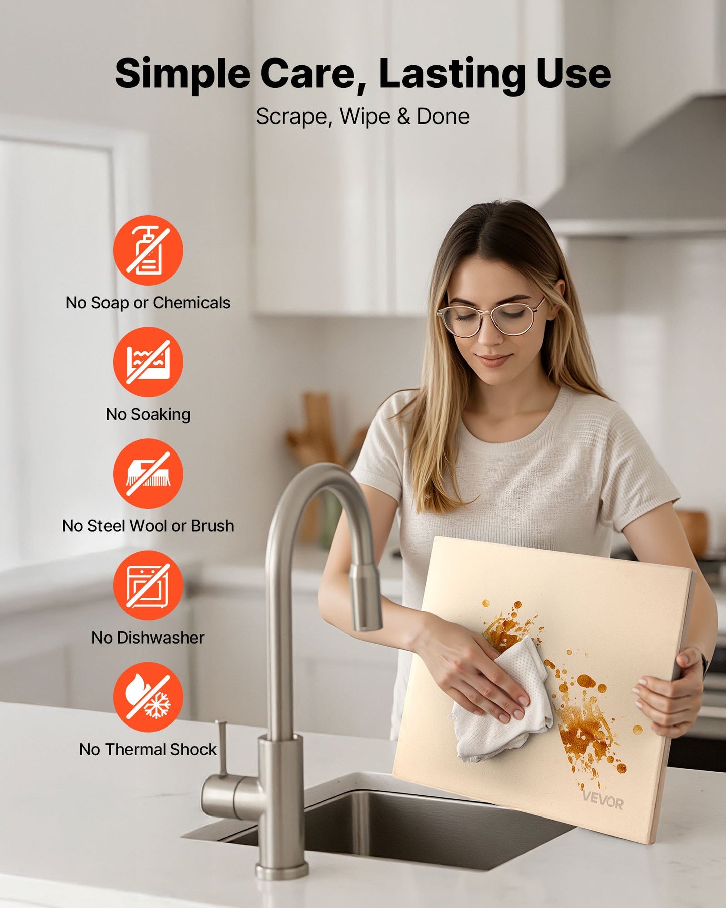 Pizza Stone, 38 x 30 cm Rectangular Cordierite Pizza Stone, Extra Large Baking-Stone with Scraper, 15 mm Thick Heat-Resistant Cordierite, for Kitchen Oven, Baking Bread & Pizzas, BBQ Grilling