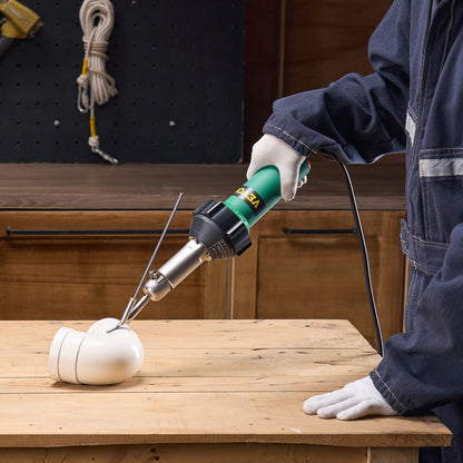 Hot Air Plastic Welder, 1600W Hot Air Torch Pistol, PVC TPO Vinyl Heat Gun Welding Torch, Plastic Welding Kit with 7 Accessories - 2 Nozzle & Speed Welding Tip, 1 Seam Roller for PP/PE/PVC Sheet