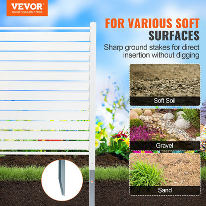 112 cm B x 112 cm H Vinylpaneler för avskärmning, Luftkonditioneringsstaket, Avskärmningsskärmar för utomhusbruk för papperskorg, Poolutrustningsinhägnad, Avskärmningsskärmskit med lameller (2 paneler)