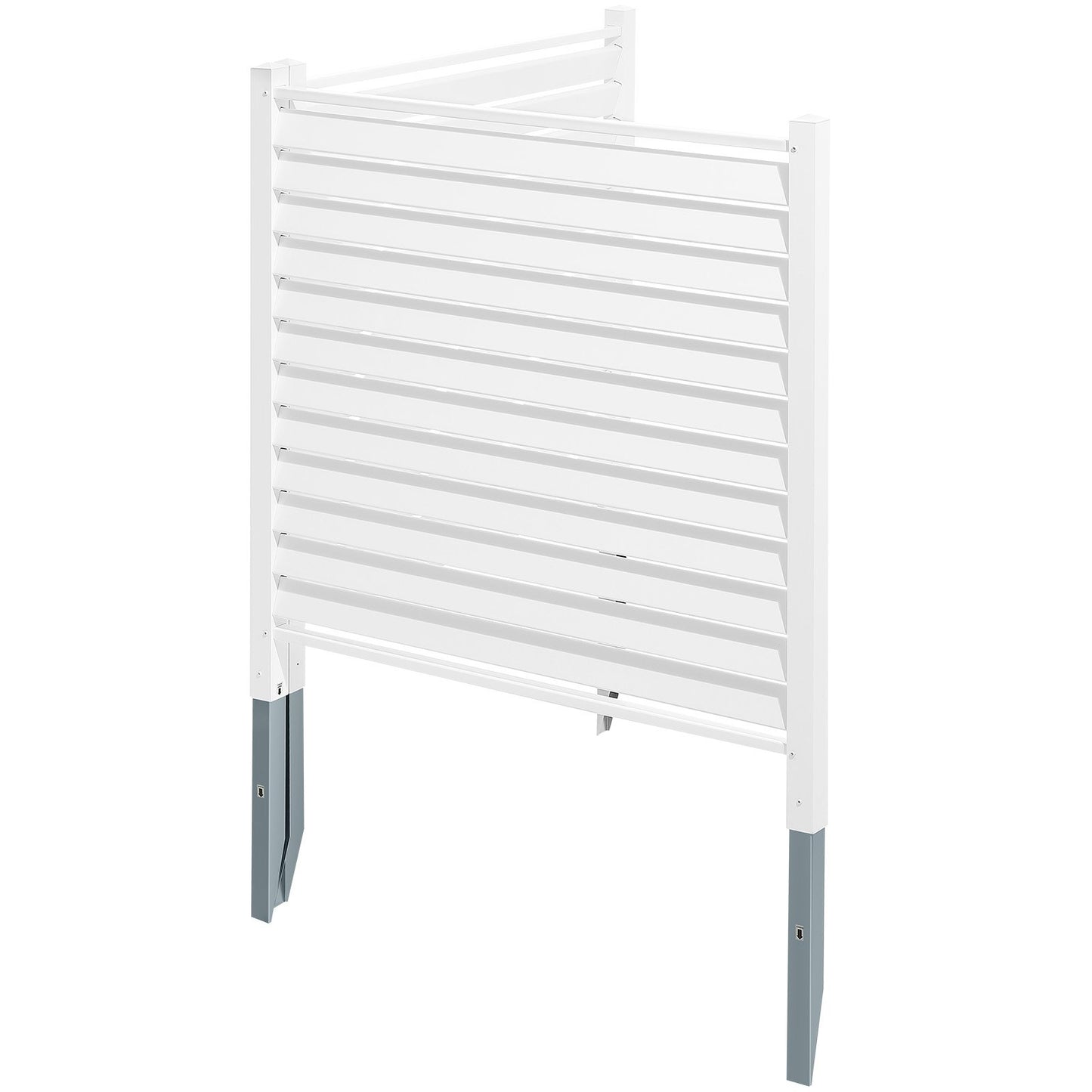 112 cm B x 112 cm H Vinylpaneler för avskärmning, Luftkonditioneringsstaket, Avskärmningsskärmar för utomhusbruk för papperskorg, Poolutrustningsinhägnad, Avskärmningsskärmskit med lameller (2 paneler)