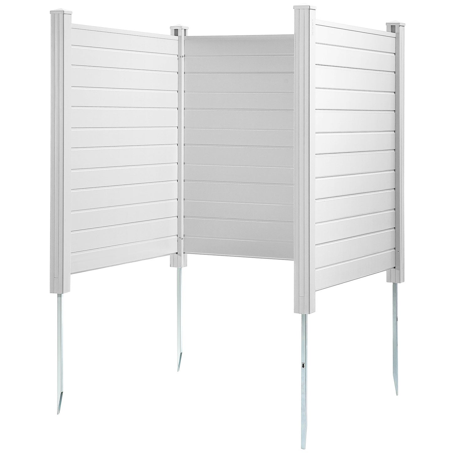 Skärmskydd för utomhusbruk, 125 cm B x 125 cm H Luftkonditioneringsstaket, Poolutrustningsinhägnad, Horisontellt vinylstaket, Perfekt för att omsluta soptunnor och luftkonditioneringsenheter (3-paneler)