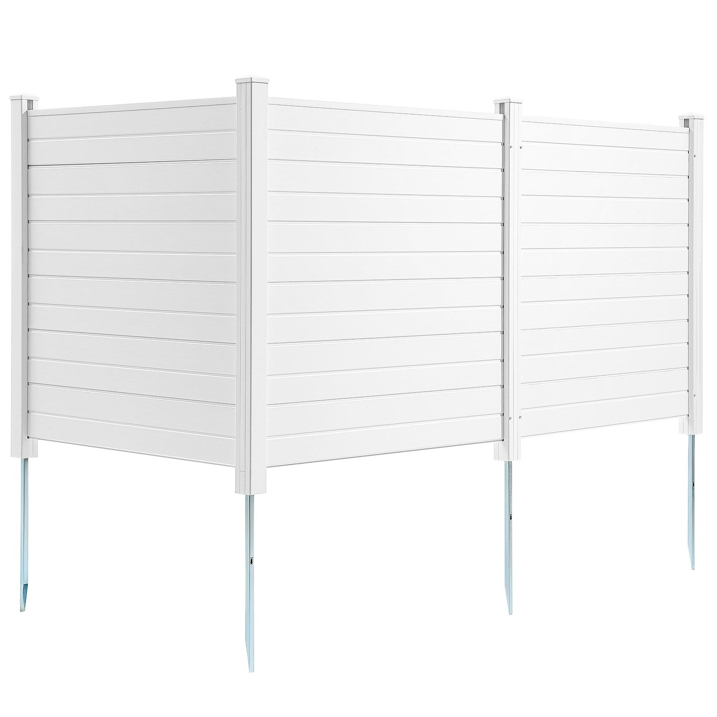 Skärmskydd för utomhusbruk, 125 cm B x 125 cm H Luftkonditioneringsstaket, Poolutrustningsinhägnad, Horisontellt vinylstaket, Perfekt för att omsluta soptunnor och luftkonditioneringsenheter (3-paneler)
