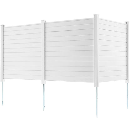 Skärmskydd för utomhusbruk, 125 cm B x 125 cm H Luftkonditioneringsstaket, Poolutrustningsinhägnad, Horisontellt vinylstaket, Perfekt för att omsluta soptunnor och luftkonditioneringsenheter (3-paneler)