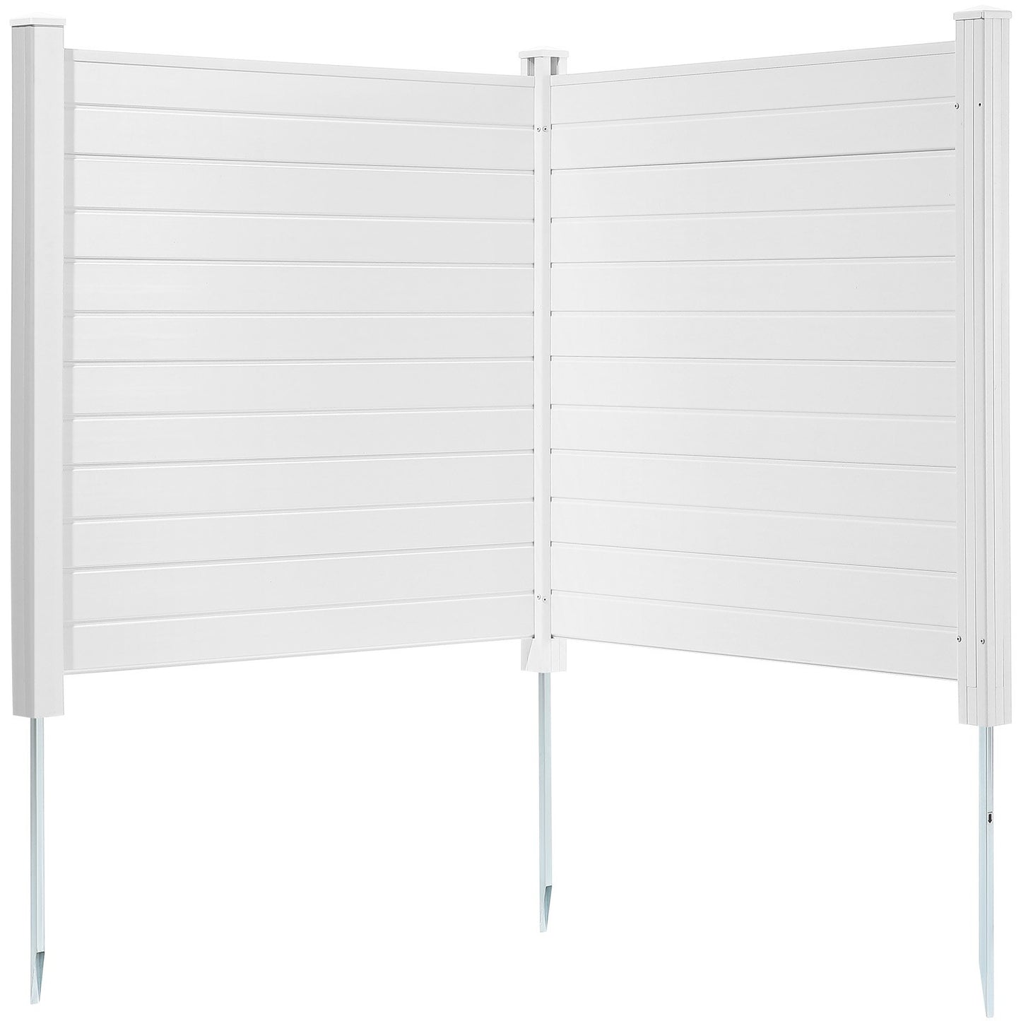 Skärmskydd för utomhusbruk, 125 cm B x 125 cm H Luftkonditioneringsstaket, Poolutrustningsinhägnad, Horisontellt vinylstaket, Perfekt för att omsluta soptunnor och luftkonditioneringsenheter (2 paneler)