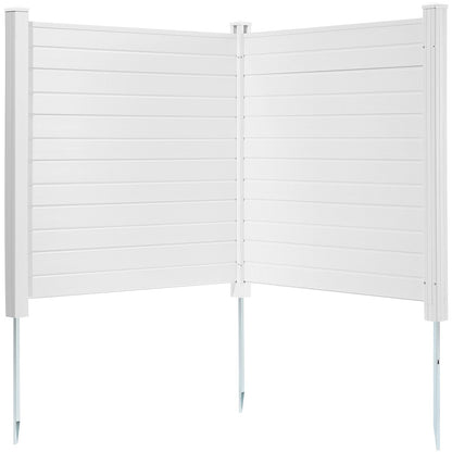 Skärmskydd för utomhusbruk, 125 cm B x 125 cm H Luftkonditioneringsstaket, Poolutrustningsinhägnad, Horisontellt vinylstaket, Perfekt för att omsluta soptunnor och luftkonditioneringsenheter (2 paneler)