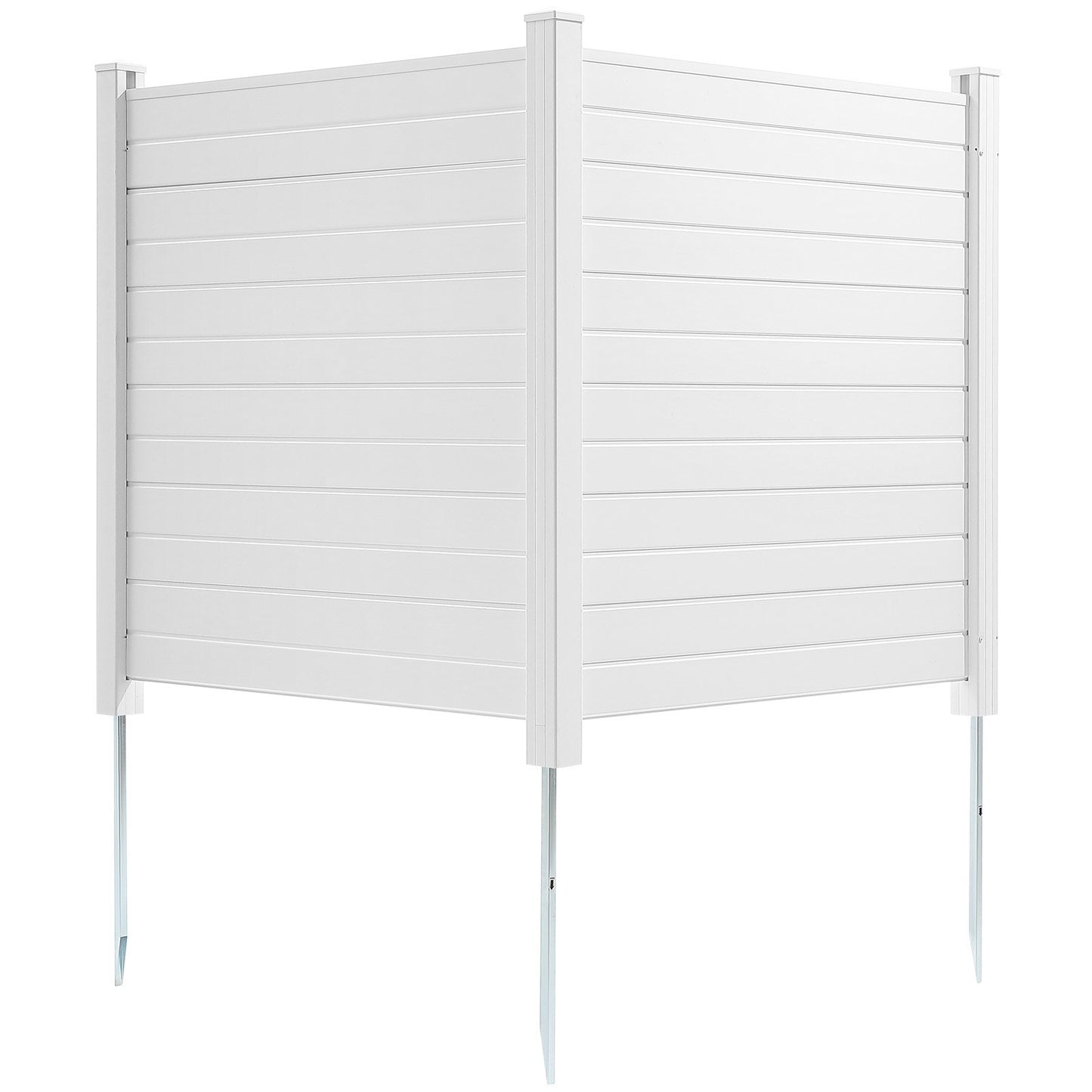 Skärmskydd för utomhusbruk, 125 cm B x 125 cm H Luftkonditioneringsstaket, Poolutrustningsinhägnad, Horisontellt vinylstaket, Perfekt för att omsluta soptunnor och luftkonditioneringsenheter (2 paneler)